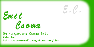 emil csoma business card